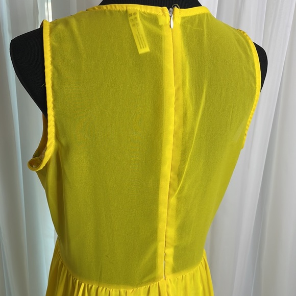 Yellow/Black/Orange Sleeveless MANGA Maxi Dress, size L - Picture 4 of 5